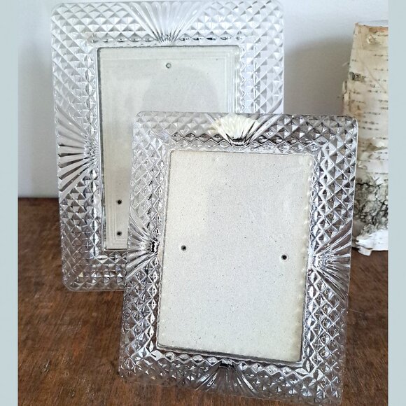 Shannon Lead Crystal Picture Frame Set Mayfair Collection 9.25” & 7.25” - Picture 1 of 14